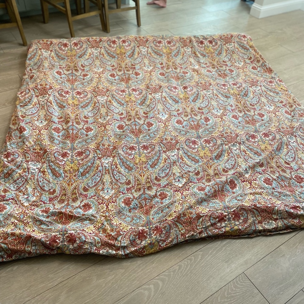 Pottery barn paisley full/queen duvet cover with 2 euro shams